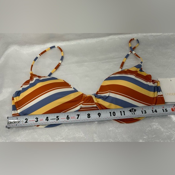 Mai Underwear Sunset stripe Classic Bikini Top Size XL - Picture 4 of 4